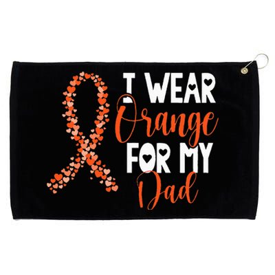 I Wear Orange For My Dad Kidney Cancer Awareness Support Grommeted Golf Towel