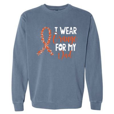 I Wear Orange For My Dad Kidney Cancer Awareness Support Garment-Dyed Sweatshirt