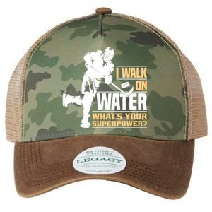 I Walk On Water Funny Ice Hockey Gift Legacy Tie Dye Trucker Hat