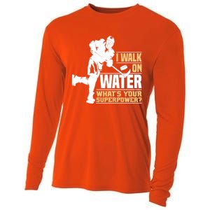 I Walk On Water Funny Ice Hockey Gift Cooling Performance Long Sleeve Crew