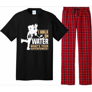 I Walk On Water Funny Ice Hockey Gift Pajama Set