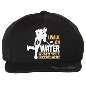 I Walk On Water Funny Ice Hockey Gift Wool Snapback Cap