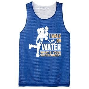 I Walk On Water Funny Ice Hockey Gift Mesh Reversible Basketball Jersey Tank