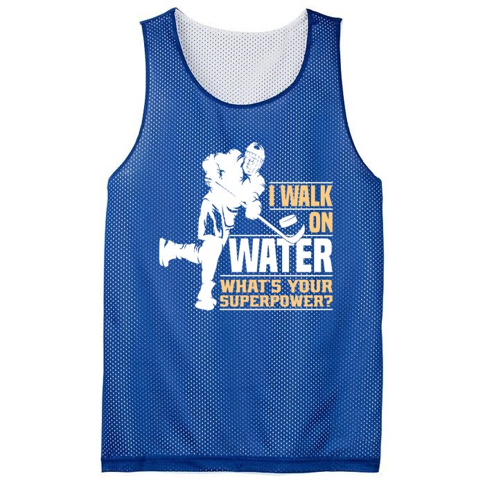 I Walk On Water Funny Ice Hockey Gift Mesh Reversible Basketball Jersey Tank