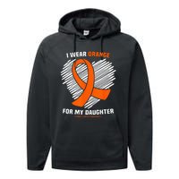 I Wear Orange For My Daughter Kidney Cancer Awareness Performance Fleece Hoodie