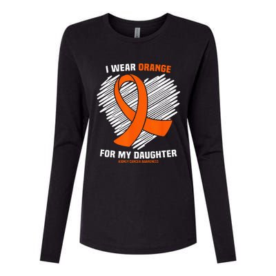 I Wear Orange For My Daughter Kidney Cancer Awareness Womens Cotton Relaxed Long Sleeve T-Shirt