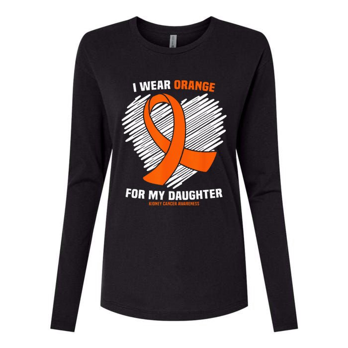 I Wear Orange For My Daughter Kidney Cancer Awareness Womens Cotton Relaxed Long Sleeve T-Shirt