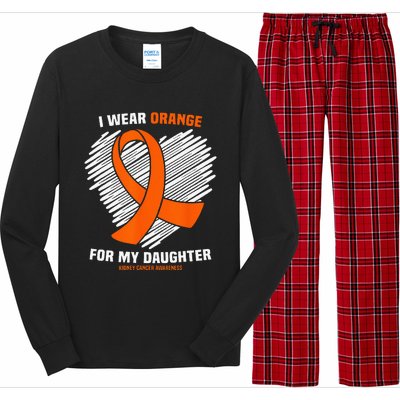 I Wear Orange For My Daughter Kidney Cancer Awareness Long Sleeve Pajama Set