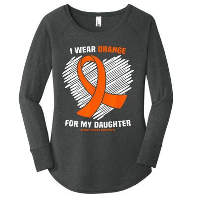 I Wear Orange For My Daughter Kidney Cancer Awareness Women's Perfect Tri Tunic Long Sleeve Shirt