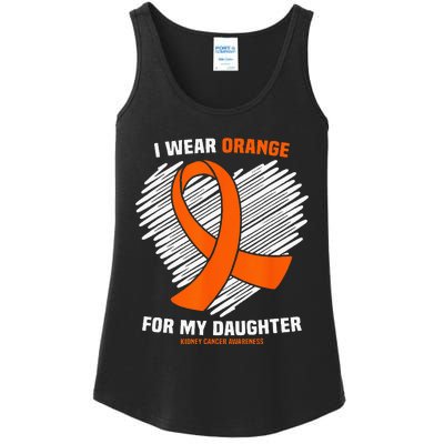 I Wear Orange For My Daughter Kidney Cancer Awareness Ladies Essential Tank