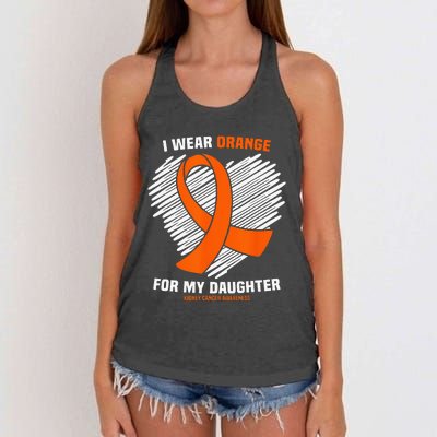 I Wear Orange For My Daughter Kidney Cancer Awareness Women's Knotted Racerback Tank