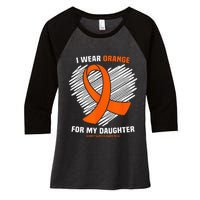 I Wear Orange For My Daughter Kidney Cancer Awareness Women's Tri-Blend 3/4-Sleeve Raglan Shirt