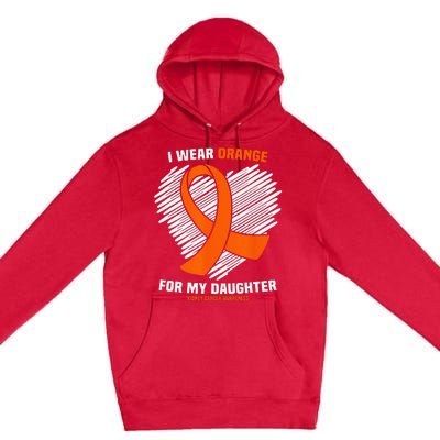 I Wear Orange For My Daughter Kidney Cancer Awareness Premium Pullover Hoodie