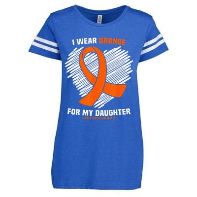 I Wear Orange For My Daughter Kidney Cancer Awareness Enza Ladies Jersey Football T-Shirt