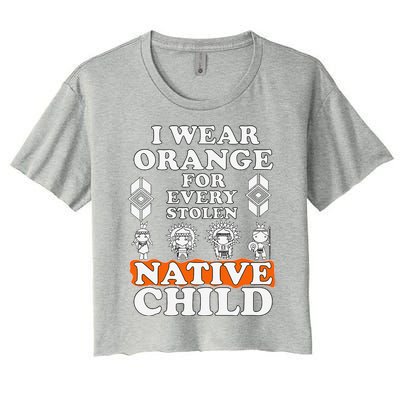 I Wear Orange For Every American Native Child Indian Pride Gift Women's Crop Top Tee