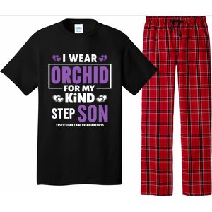 I Wear Orchid For My Step Son Gift Testicular Cancer Awareness Gift Pajama Set