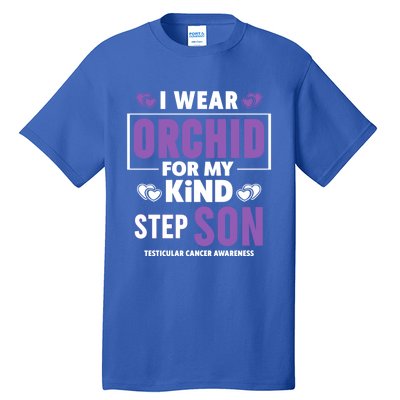 I Wear Orchid For My Step Son Gift Testicular Cancer Awareness Gift Tall T-Shirt