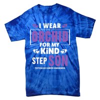 I Wear Orchid For My Step Son Gift Testicular Cancer Awareness Gift Tie-Dye T-Shirt