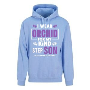 I Wear Orchid For My Step Son Gift Testicular Cancer Awareness Gift Unisex Surf Hoodie