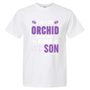 I Wear Orchid For My Step Son Gift Testicular Cancer Awareness Gift Garment-Dyed Heavyweight T-Shirt