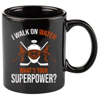 I Walk On Water What's Your Superpower? Funny Hockey 11oz C Handle Ceramic Mug