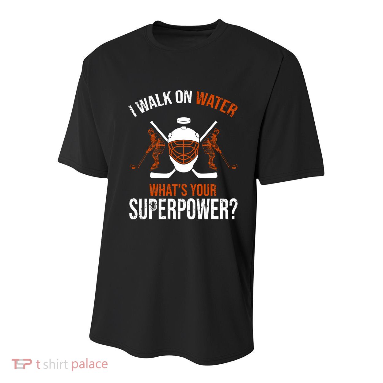 I Walk On Water What's Your Superpower? Funny Hockey Youth Performance Sprint T-Shirt