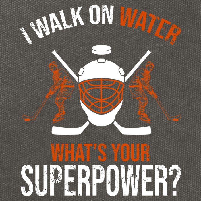 I Walk On Water What's Your Superpower? Funny Hockey Cotton Canvas Backpack