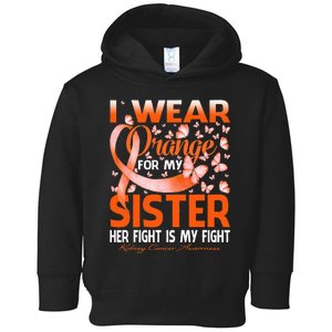 I Wear Orange For My Sister Kidney Cancer Awareness Toddler Hoodie