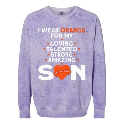 I Wear Orange For My Son Kidney Cancer Awareness Colorblast Crewneck Sweatshirt