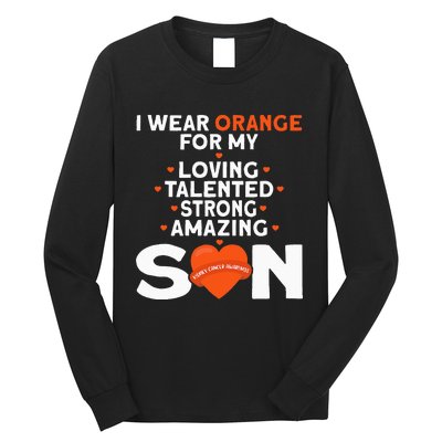 I Wear Orange For My Son Kidney Cancer Awareness Long Sleeve Shirt