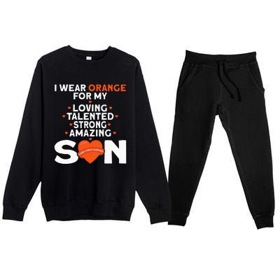 I Wear Orange For My Son Kidney Cancer Awareness Premium Crewneck Sweatsuit Set