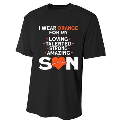 I Wear Orange For My Son Kidney Cancer Awareness Performance Sprint T-Shirt