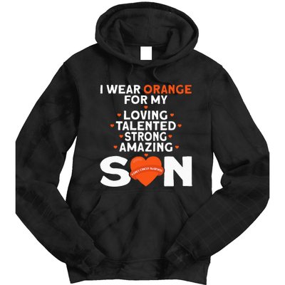 I Wear Orange For My Son Kidney Cancer Awareness Tie Dye Hoodie