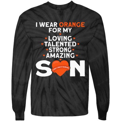 I Wear Orange For My Son Kidney Cancer Awareness Tie-Dye Long Sleeve Shirt