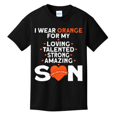 I Wear Orange For My Son Kidney Cancer Awareness Kids T-Shirt