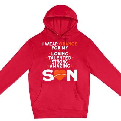 I Wear Orange For My Son Kidney Cancer Awareness Premium Pullover Hoodie