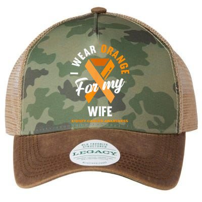 I Wear Orange For My Wife Kidney Cancer Awareness Legacy Tie Dye Trucker Hat