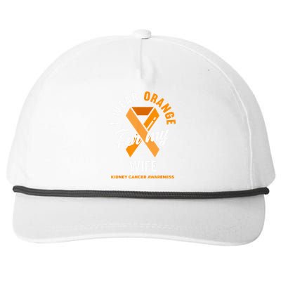 I Wear Orange For My Wife Kidney Cancer Awareness Snapback Five-Panel Rope Hat