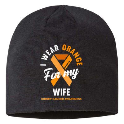 I Wear Orange For My Wife Kidney Cancer Awareness Sustainable Beanie