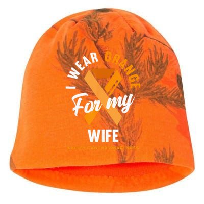 I Wear Orange For My Wife Kidney Cancer Awareness Kati - Camo Knit Beanie