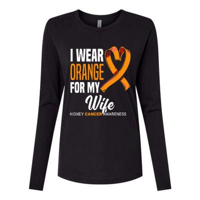 I Wear Orange For My Wife Kidney Cancer Awareness Womens Cotton Relaxed Long Sleeve T-Shirt