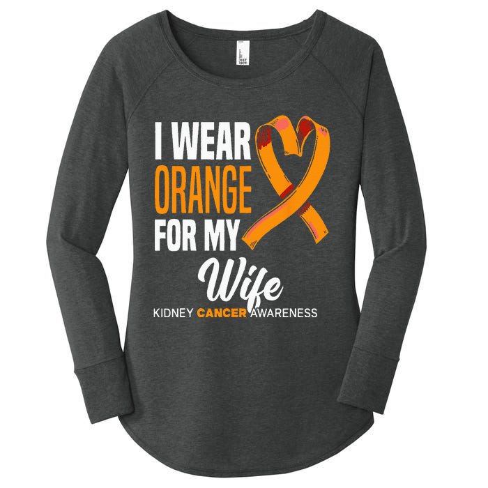 I Wear Orange For My Wife Kidney Cancer Awareness Women's Perfect Tri Tunic Long Sleeve Shirt