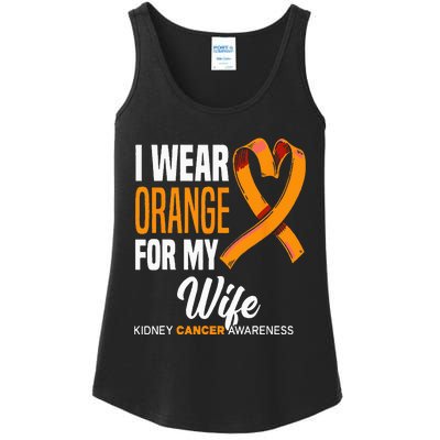 I Wear Orange For My Wife Kidney Cancer Awareness Ladies Essential Tank