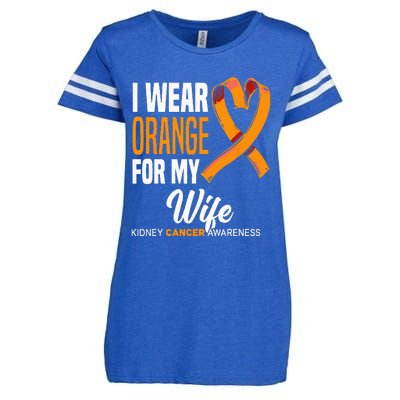 I Wear Orange For My Wife Kidney Cancer Awareness Enza Ladies Jersey Football T-Shirt