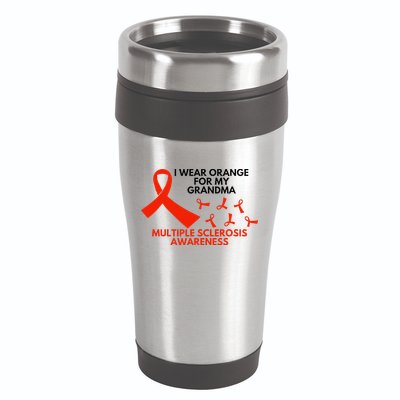 I Wear Orange For My Grandma Multiple Sclerosis Ms Awareness 16oz Travel Tumbler