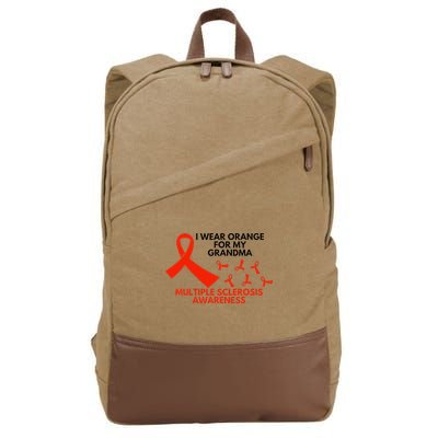 I Wear Orange For My Grandma Multiple Sclerosis Ms Awareness Cotton Canvas Backpack