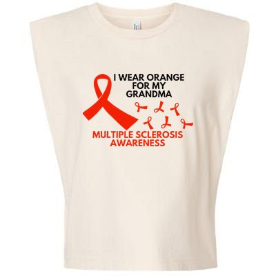 I Wear Orange For My Grandma Multiple Sclerosis Ms Awareness Garment-Dyed Women's Muscle Tee
