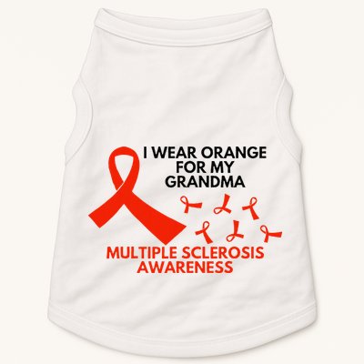 I Wear Orange For My Grandma Multiple Sclerosis Ms Awareness Doggie Tank