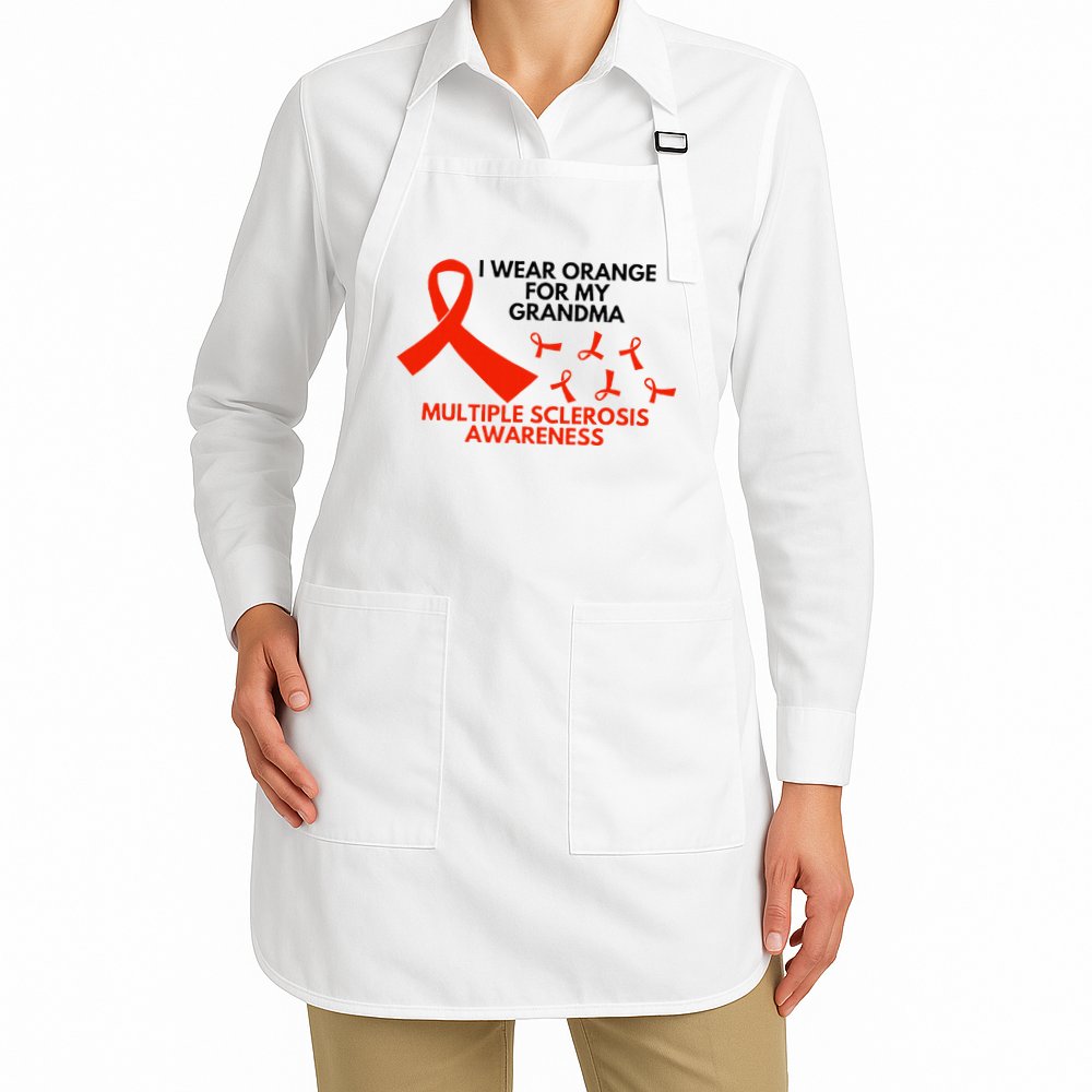 I Wear Orange For My Grandma Multiple Sclerosis Ms Awareness Apron