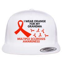 I Wear Orange For My Grandma Multiple Sclerosis Ms Awareness Flat Bill Trucker Hat